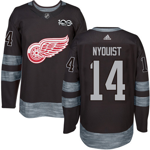 Adidas Red Wings #14 Gustav Nyquist Black 1917-100th Anniversary Stitched NHL Jersey